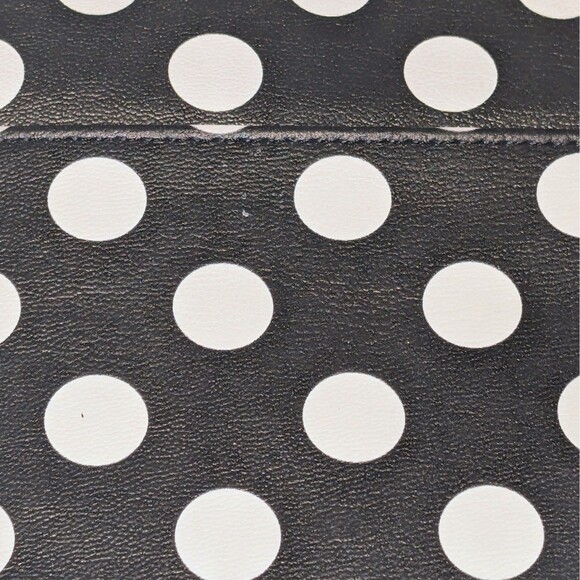 Monarque Black and White Polka Dot Crossbody Bag Clutch Durable Zip Closure - Picture 5 of 9